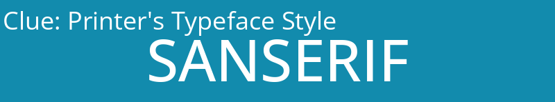 Printer's Typeface Style
