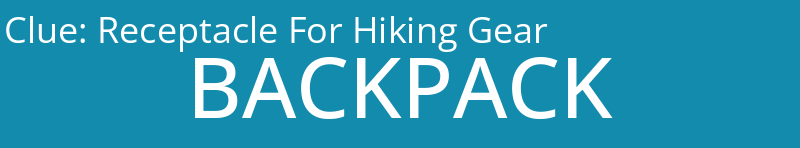 Receptacle For Hiking Gear