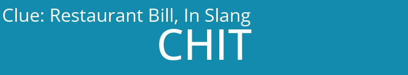 Restaurant Bill, In Slang