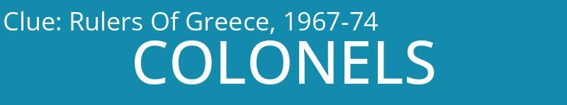 Rulers Of Greece, 1967-74