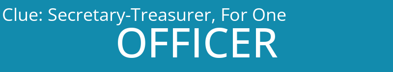 Secretary-Treasurer, For One