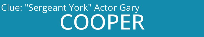 "Sergeant York" Actor Gary