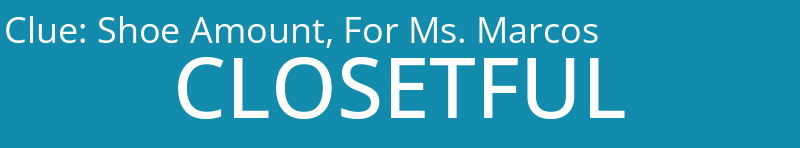 Shoe Amount, For Ms. Marcos