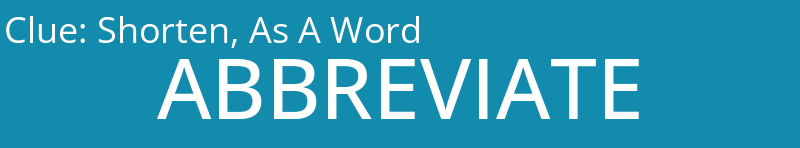 Shorten, As A Word