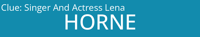 Singer And Actress Lena