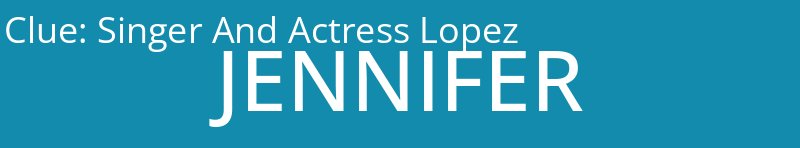 Singer And Actress Lopez