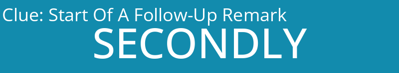 Start Of A Follow-Up Remark