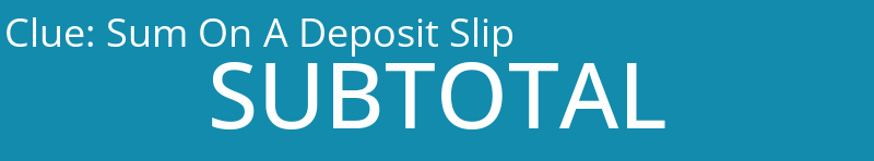 Sum On A Deposit Slip