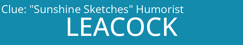 "Sunshine Sketches" Humorist