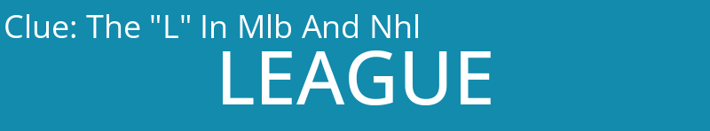 The "L" In Mlb And Nhl
