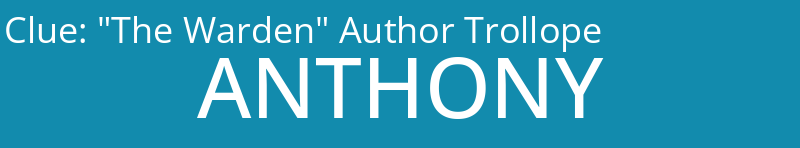 "The Warden" Author Trollope