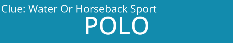 Water Or Horseback Sport