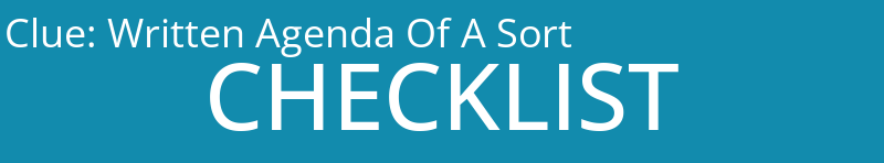 Written Agenda Of A Sort